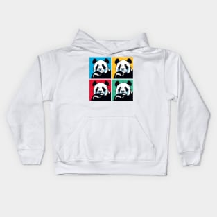 Playful Pop Art Panda Print - Infuse Your Space with Whimsical Charm! Kids Hoodie